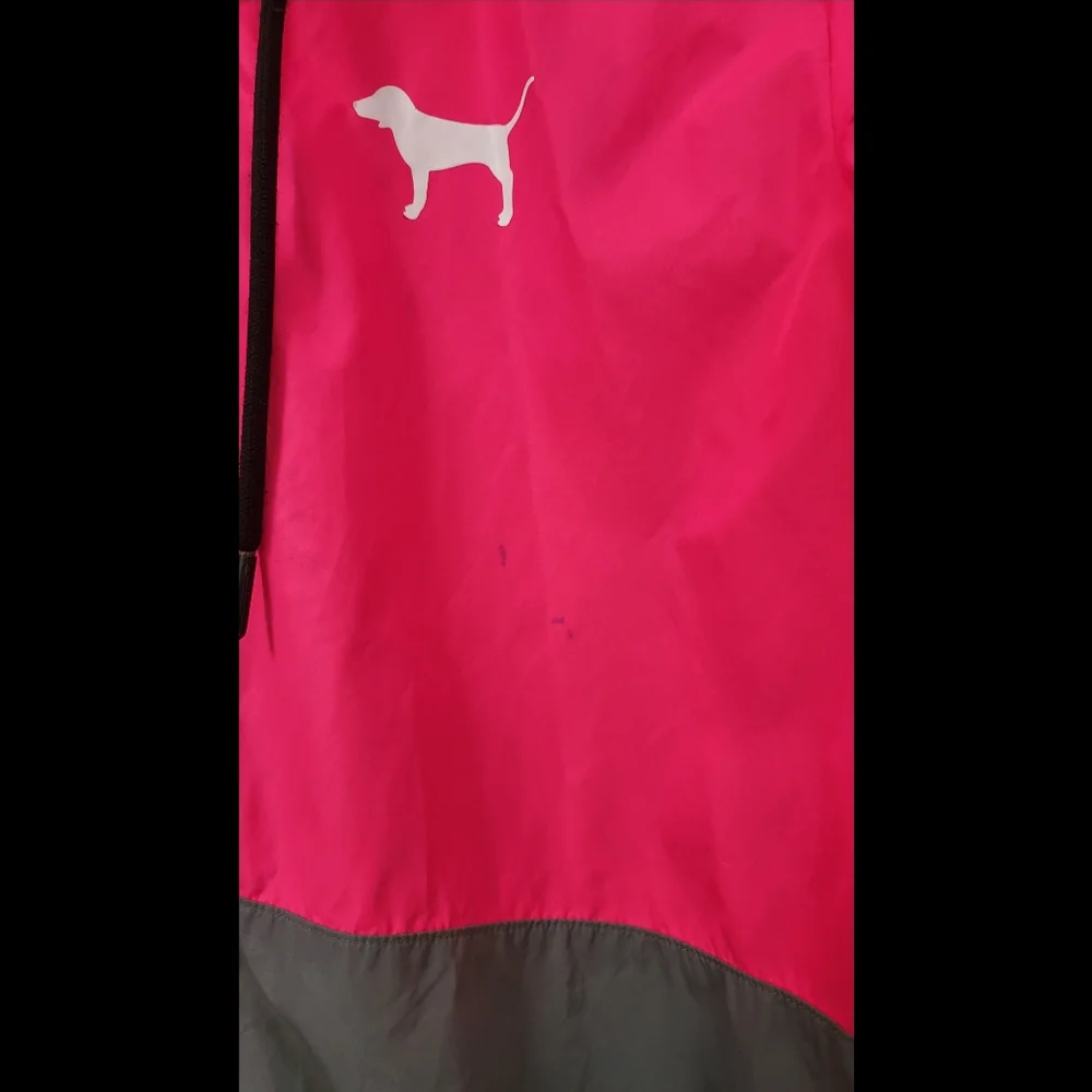 🌿Victoria's Secret Women's Med/Large Anorak Oversized Pink & Gray Wind Breaker - Picture 9 of 14